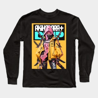 AKIBA DRIP - 🟧🩵🟧「✦ TECH WEAR SAMURAI GIRL X1 ✦ 」 🟧🩵🟧 ANIME MANGA JAPAN AKIHABARA FASHION Long Sleeve T-Shirt